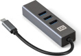 USB-Хаб (концентратор) 4-в-1 ExeGate DUB-4TC (кабель-адаптер USB Type C --> 4xUSB3.0, Plug&Play, корпус алюминиевый, серебристый) EX293987RUS