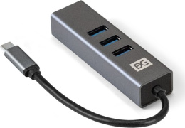 USB-Хаб (концентратор) 4-в-1 ExeGate DUB-4TC (кабель-адаптер USB Type C --> 4xUSB3.0, Plug&Play, корпус алюминиевый, серебристый) EX293987RUS
