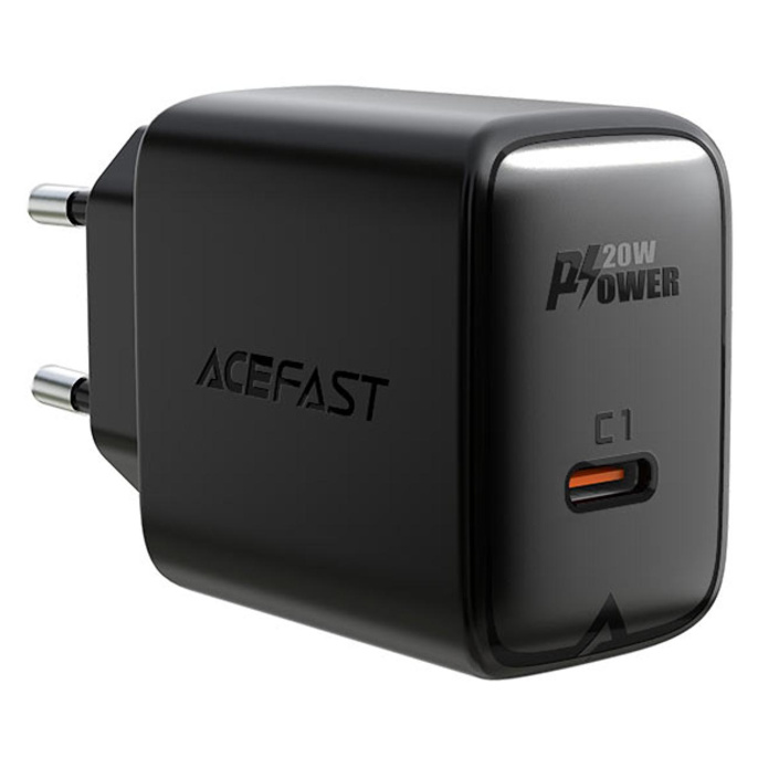 Зарядное устройство ACEFAST A1 PD20W single USB-C charger EU - Black AF-A1-BK