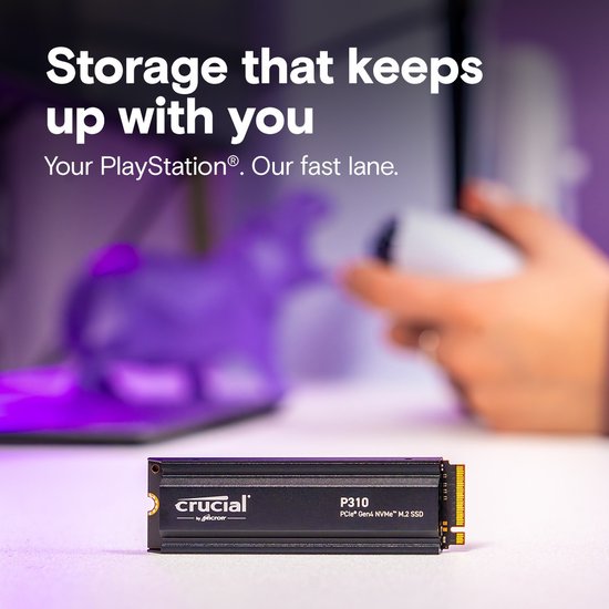 Накопитель SSD M.2 2280 M PCI Express 4.0 x4 Crucial 1Tb P310 CT1000P310SSD5 7100/6000 MBps QLC