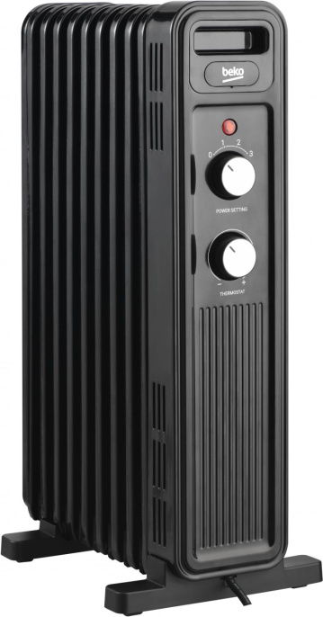 Масляный радиатор Beko Winter Range RHO 6320 B, с терморегулятором, 2000Вт, 9 секций, 3 режима, черный