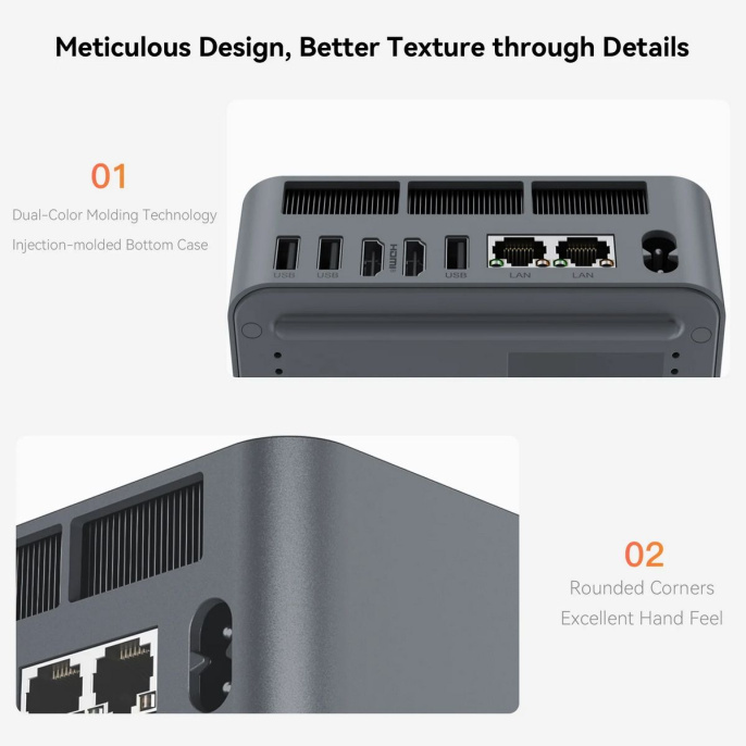 Мини-компьютер Beelink AMD Ryzen 7 6800H BL/EQR6-LP/6800H/32G/500G/Milky Grey