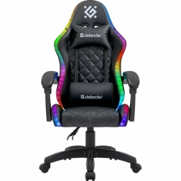 Игровое кресло Defender Energy Черный,RGB,класс 4,PU, 64559