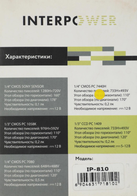 Камера заднего вида SILVERSTONE F1 Interpower IP-810