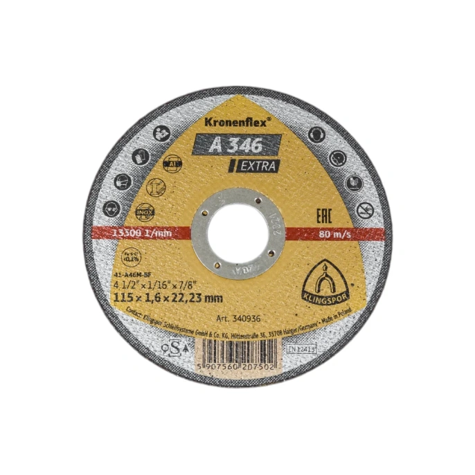Круг отрезной по металлу универсальный (115х1.6х22.23 мм) KLINGSPOR 340936