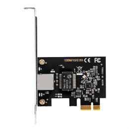 Сетевой адаптер ExeGate EXE-251 PCI-E x1 v2.0, 1xRJ45, UTP 100Mbps/1000Mbps/2.5Gbps RTL8125B (EX296212RUS)
