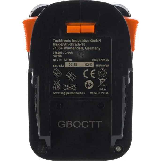 Аккумулятор L1820S (18 В; 2 A*ч; Li-ion) AEG 4935472275