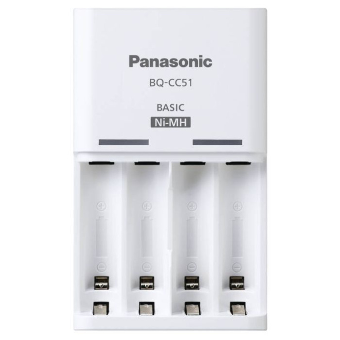 Зарядное устройство для аккумуляторов Panasonic Eneloop BQ-CC51/4xBK-3MCCE Basic Charger K-KJ51MCD40E AC 100-240V 50-60Hz, фиксированная вилка, DC 3V, AA 250mA x 2, AAA 120mA x 2, AA x 2 или 4 ячейки, AAA x 2 или 4 ячейки, таймер, в комплкте 4 аккумуля