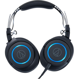 Гарнитура игровая Audio-Technica ATH-G1,  для компьютера и игровых консолей, мониторные,  проводные, черный  / синий [80000808]