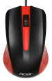 Мышь проводная Acer OMW012, оптическая, USB, 1200dpi, черный и красный [zl.mceee.003]