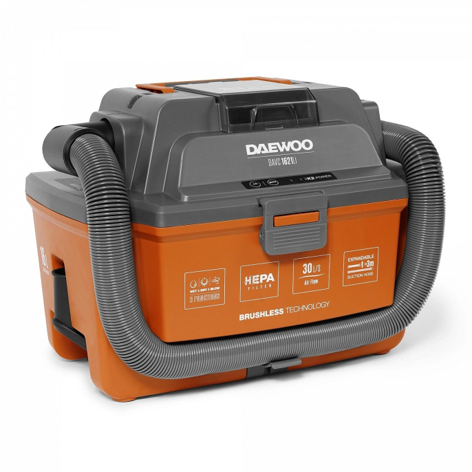 Строительный пылесос Daewoo DAVC 1621Li SET,  аккумуляторный,  оранжевый