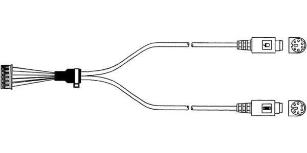 Кабель Advantech 1703060191 A Cable 1*6P-2.0/M-DIN 6P(F)*2 22cm '1703060191