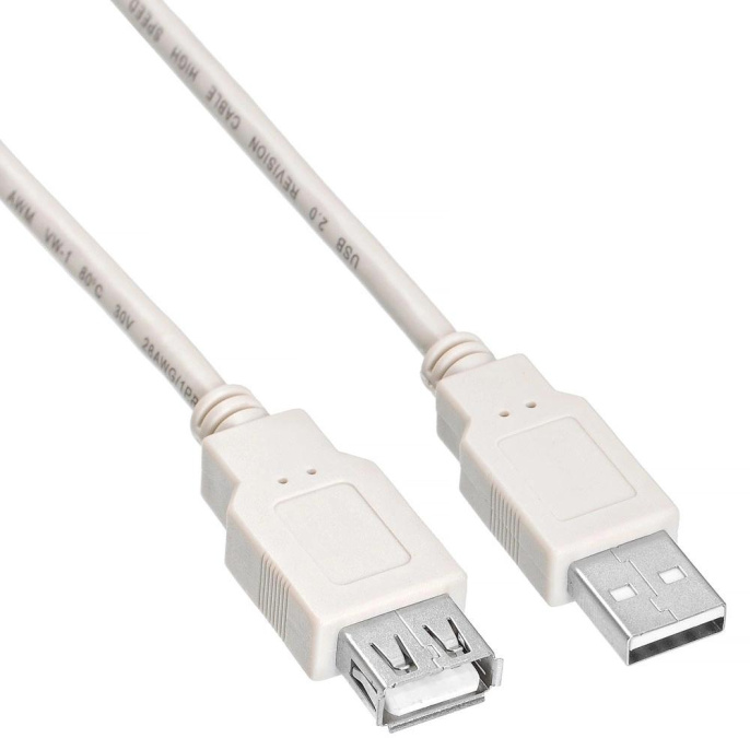 Кабель-удлинитель USB2.0 KINGPRICE KP-AmAf-v2-3m,  USB A(m) (прямой) -  USB A(f) (прямой),  круглое,  3м,  черный