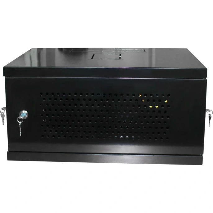 Настенный разборный шкаф КДДС 19", 15u, перфорированная дверь, 600x600, черный УТ-00001093