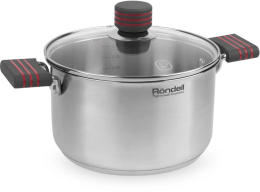 Кастрюля 3.4л Rondell Stripes RDS-1280,  нержавеющая сталь, с крышкой
