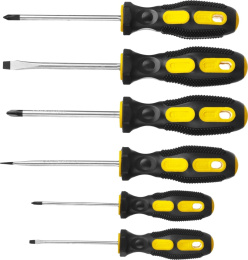 STAYER Набор "MASTER": Отвертки слесарные, двухкомпонентная рукоятка, магнитный наконечник, 6шт [2513-H6_z02]