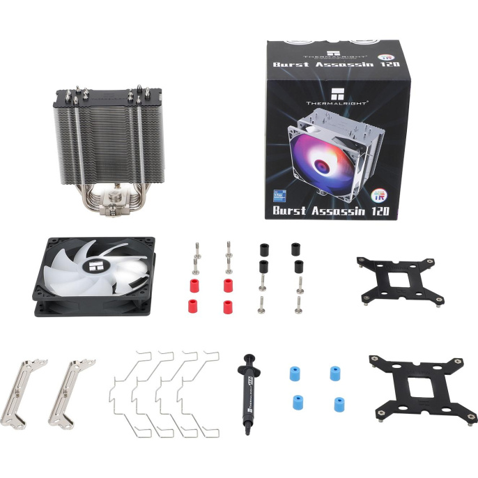 Кулер для процессора/ CPU Cooler Thermalright Burst Assasin 120 ARGB 4-pin PWM, 154mm, Ni/CU, 6x6mm, ARGB, 1x120mm, 66.17CFM, 25.6dBA, 1550RPM, S: 1700, 1200, 115X, AM5, AM4 (BA120-ARGB)