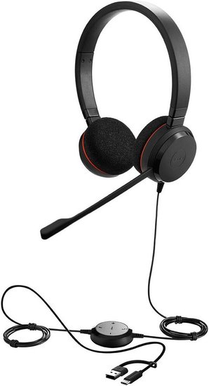 Наушники с микрофоном Jabra Evolve 20 черный накладные USB оголовье (4999-823-169)