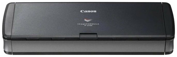 Сканер Canon P-215II 9705B003 протяжный портативный, CIS датчик, 600x600 dpi, 24 бит, формат A4, двустороннее сканирование, автоматическая подача, 15 стр/мин ч/б , 10 стр/мин цвет , питание от USB, 285x174x257 мм, 1 кг