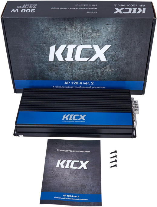 Усилитель автомобильный Kicx AP 120.4 ver.2,  черный [2062101]