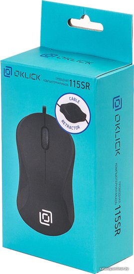 Мышь Оклик 115SR черный оптическая 1000dpi USB для ноутбука 3but (492888)