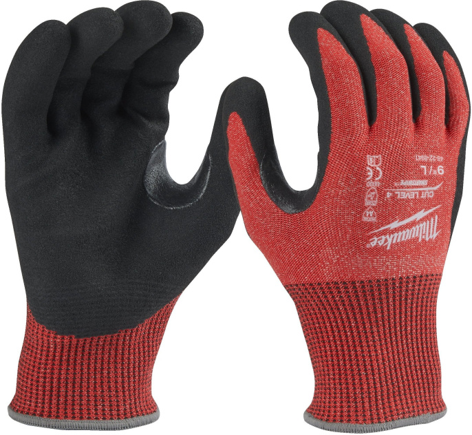 Перчатки защитные Milwaukee Cut level 4/D 9/L 4932479913 для резки, нарезании резьбы, зачистки проводов и труб, устойчивость к порезам