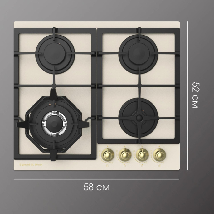 Газовая варочная поверхность Zigmund & Shtain Style M 26.6 X бежевый
