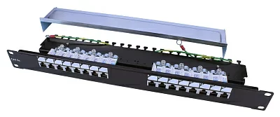 Патч-панель Hyperline PP3-19-16-8P8C-C5E-SH-110D 19" 1U 16xRJ45 кат.5e UTP