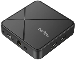 Perfeo SMART TV BOX приставка "PREMIER 4/16",Allwinner H618,Android 12, 4Gb/16Gb,Пульт Bluetooth