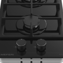 Газовая варочная панель MEFERI Glass Light MGH302,  2 конфорки,  закаленное стекло,  черный