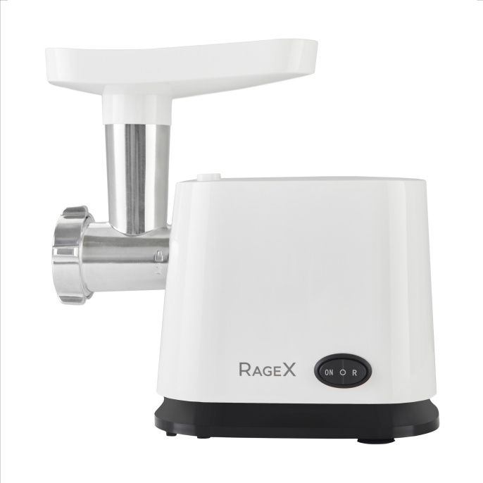 Электрическая мясорубка с овощерезкой RAGEX R803-100, 600 Вт, 1 скорость + реверс, белая