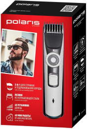 Машинка для стрижки Polaris PHC 2002RB белый насадок в компл:2шт