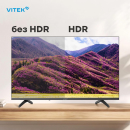 Телевизор LED Vitek 32" VT-32HBS300 Яндекс.ТВ Frameless черный HD 60Hz DVB-T DVB-T2 DVB-C DVB-S DVB-S2 USB 2.0 WiFi Smart TV