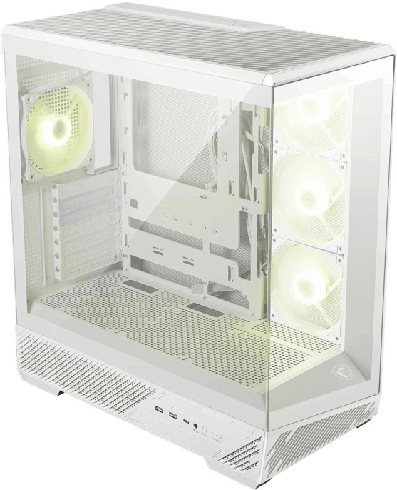 Корпус для ПК MSI MAG PANO 130R PZ White 2xUSB 3.2 Gen 1, 1xUSB 3.2 Gen2 Type-C, 3x120mm ARGB Reverse Blade Fan, 1x120mm ARGB Fan, 1 to 3 Fan PWM Splitter, Tempered Glass Window 306-7G32W21-HH9