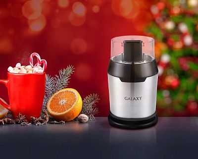 Кофемолка Galaxy Line GL 0906 200 Вт, Вместимость контейнера 60 г. сист.помол.: ротац. нож черный/серебристый