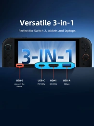 USB-Хаб (концентратор) CABLETIME CBS1B (CT-SHUB31-AB) 3-в-1 с поддержкой Switch2/1 - Black+Orange+Blue