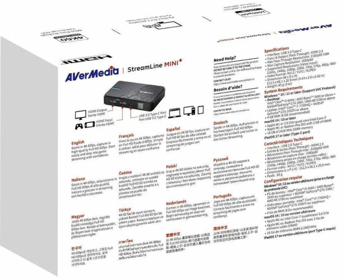 Карта видеозахвата AVerMedia StreamLine MINI+ GC311,  внешний