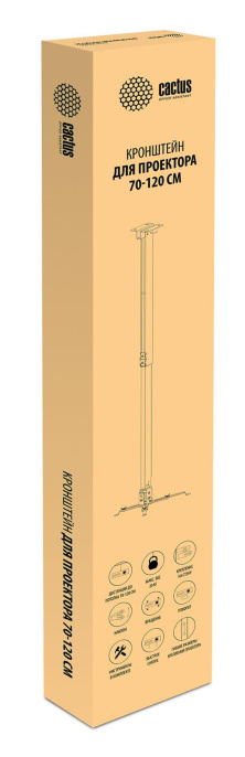 Кронштейн для проектора Cactus CS-VM-PRE03-WT, до 20кг, настенный и потолочный, поворот и наклон, белый