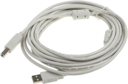 Кабель Ningbo USB A m USB B m 5м феррит.кольца серый