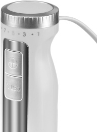 Блендер Galaxy Line GL2145 7020121450 погружной, 1300 Вт, 16000 об/мин, объем чаши: 0.5 л, объем мерного стакана: 0.7 л, плавная регулировка скорости, турбо режим, медный двигатель DC, кабель питания: 1 м, цвет: белый