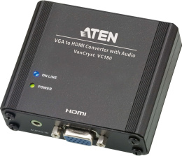 ATEN VC180-AT-G Конвертер, VGA+AUDIO HDMI, HD-DB15+MINI-JACK HDMI, Female, DC 5.3V, 1920x1200 DDC2B;1080p
