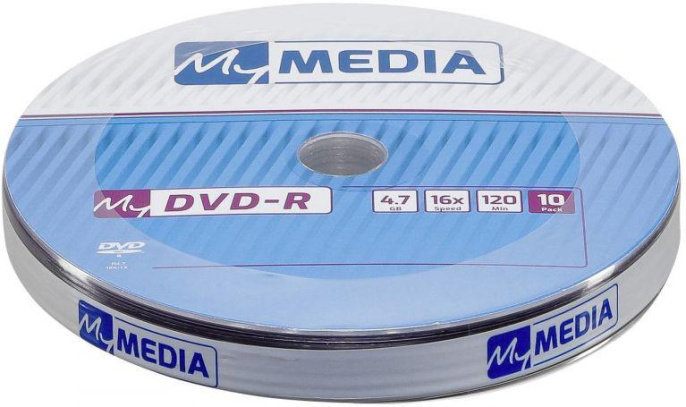 Оптический диск DVD-R MYMEDIA 4.7ГБ 16x, 10шт., pack wrap [69205]