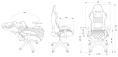 Кресло игровое Cactus CS-CHR-030BL, экокожа, до 120кг, регулируемые 2D подлокотники,  черный