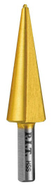 Сверло P.I.T. AMED14-0314 по металлу конусное, Ø3-14мм, HSS, титановое покрытие