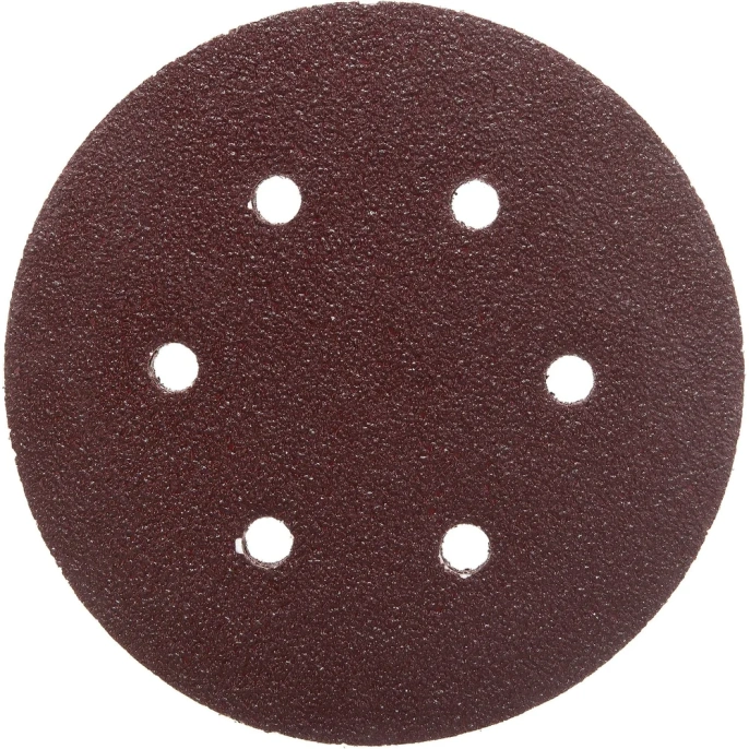 Круг шлифовальный на липучке, по дереву и металлу (6 отверстий, 150 мм, P40, 5 шт.) ELITECH 1820.098700