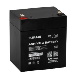 БАСТИОН RAPAN SB 12045 АКБ свинцово-кислотная тип AGM 12V 4,5Ач I зар.1,35А, ножевые клеммы 9162