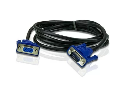 Кабель ATEN 2L-2401 монитор/VGA/SXGA, HD-DB15, Female/Male, 12 проводов, опрессованный,1.8м