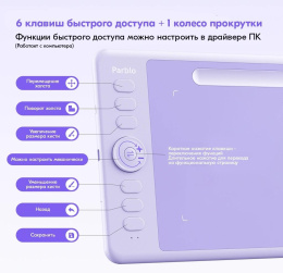 Графический планшет Parblo Intangbo SW USB Type-C фиолетовый 28632187