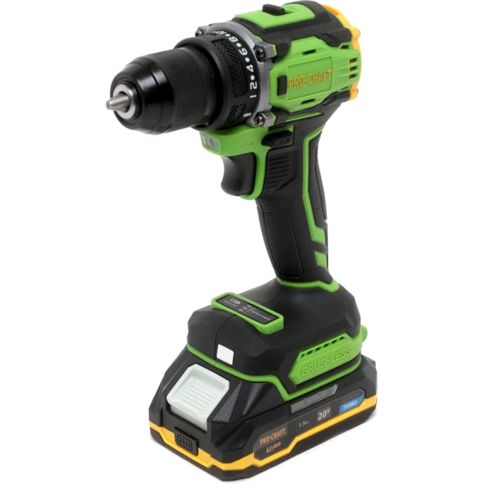 Шуруповерт аккумуляторный PROCRAFT 20В 30Нм (1 АКБ 1.5 Ач+ЗУ+Кейс) PA18Pro