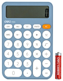 Калькулятор Deli EM124BLUE,  12-разрядный, синий